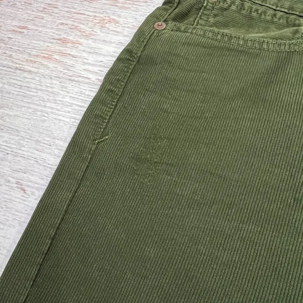 Polo Ralph Lauren PRL 750 Green Corduroy Bootcut Button Jeans 34x32 NWT